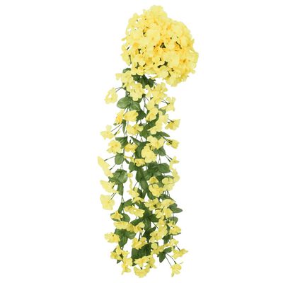 vidaXL Гирлянди от изкуствени цветя 3 бр жълти 85 см