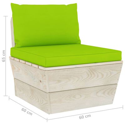 vidaXL Градински 3-местен палетен диван възглавници импрегниран смърч