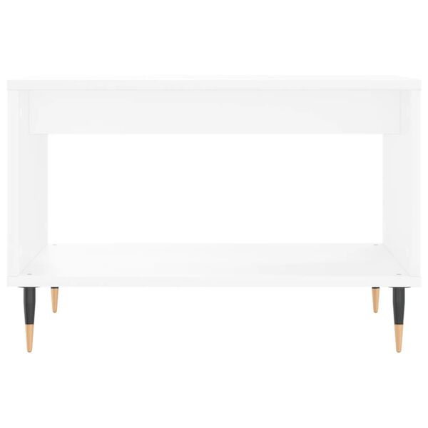 vidaXL Маса за кафе, бяла, 60x50x40 см, инженерно дърво