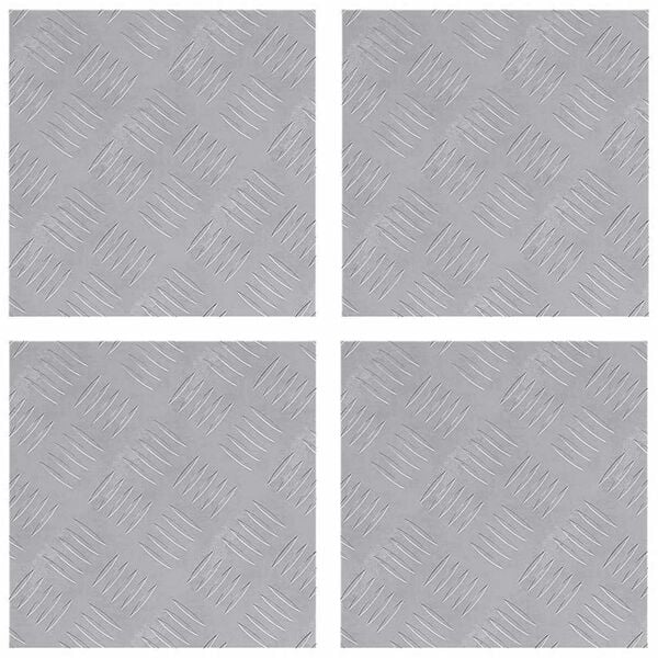 vidaXL Стъпало Квадратна 4 pcs Сребрист 30 x 30 cm Алуминий