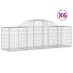 vidaXL Габионни кошници арка 6 бр 200x50x60/80 см поцинковано желязо