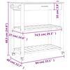 vidaXL Кухненска количка "MONZA" 84x40x88,5 см борово дърво масив