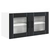 vidaXL Стенен стъклен шкаф PORTO Черно 80 x 31 x 40 см Инженерно дърво