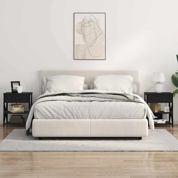 vidaXL Нощен шкаф с рафт Черния дъб 41 x 31 x 51 см Инженерно дърво