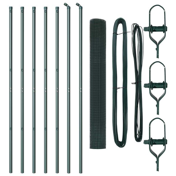 vidaXL Стълб за ограда. Зелен 10 x 1,2 м (19 x 19 мм мрежа)