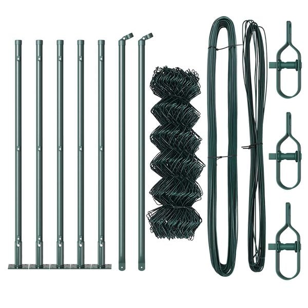 vidaXL Стълб за ограда. Зелен 10 x 0,6 м (60 x 60 мм мрежа)