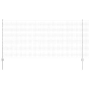 vidaXL Ограда с пост Сребристо