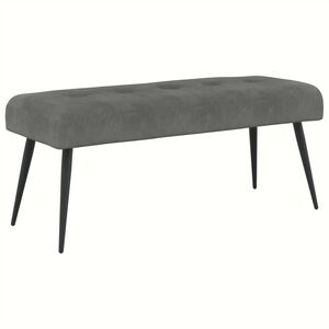 vidaXL Пейка с копчета Тъмносиво 110 x 40 x 46 cm Кадифе