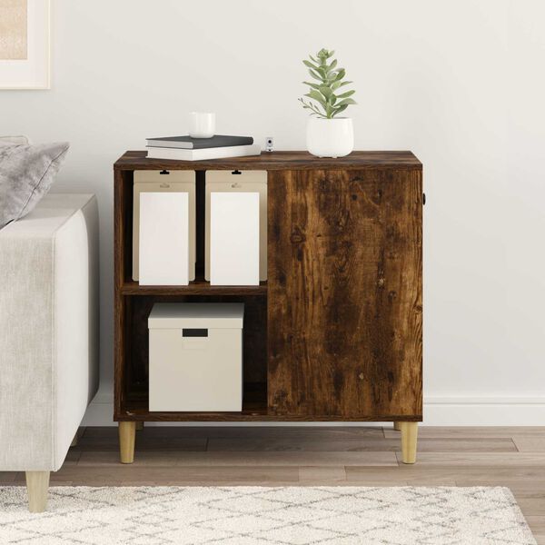 vidaXL Къща за котки Димян дъб 72 x 42.5 x 70 см Инженерно дърво