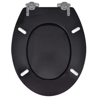 vidaXL Тоалетни седалки с плавно затваряне, 2 бр, МДФ, черни