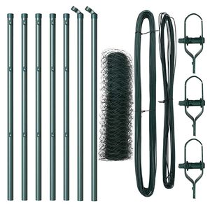 vidaXL Стълб за ограда. Зелен