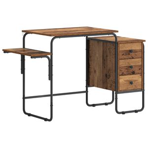 vidaXL Бюро с място за съхранение Старо дърво 120 x 50 x 75 cm