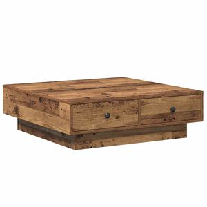 vidaXL Масичка за кафе Старо дърво 90 x 90 x 28 cm Инженерна дървесина