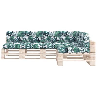 vidaXL Палетни възглавници за диван, 7 бр, щампи на листа