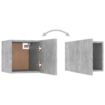 vidaXL Комплект ТВ шкафове от 8 части, бетонно сиви, ПДЧ