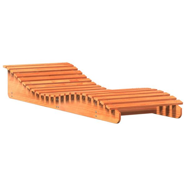 vidaXL Шезлонг, восъчнокафяв, 205x70x31,5 см, борово дърво масив