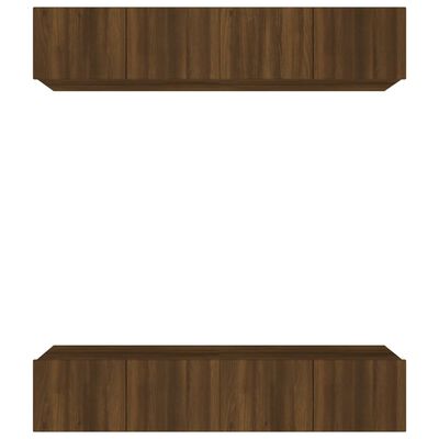 vidaXL ТB шкафове, 4 бр, кафяв дъб, 80x30x30 см, инженерно дърво