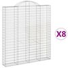 vidaXL Габионни кошници арка 8 бр 200x30x220/240 см поцинковано желязо