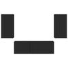vidaXL Комплект за стена на телевизор 4 pcs Черно Инженерно дърво