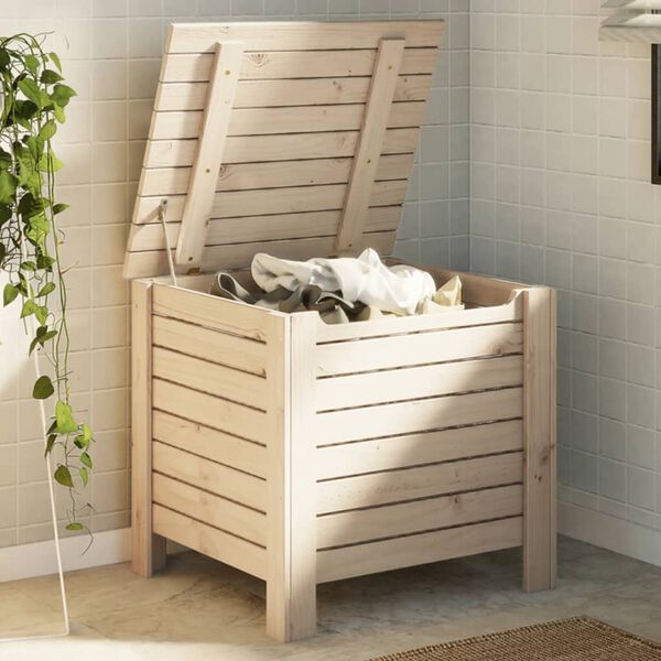 vidaXL Сандък за съхранение с капак RANA, 60x49x54 см, бор масив