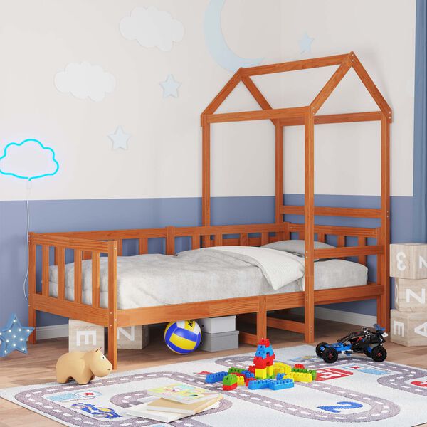 vidaXL Комплект легло за деня 2 pcs Кафяво с восъчно покритие