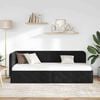 vidaXL Ъглова рамка за легло с таблото Черно 80 x 200 cm Кадифе