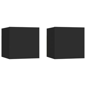 vidaXL Нощни шкафчета, 2 бр, черни, 30,5x30x30 см, инженерно дърво