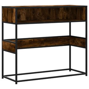 vidaXL Конзолна маса, опушен дъб, 90x35x80 см, инженерно дърво