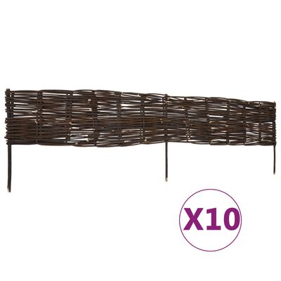 vidaXL Градински върбови огради, 10 бр, 120х35 см