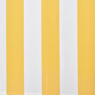 vidaXL Сгъваем сенник, 400 см, жълто и бяло