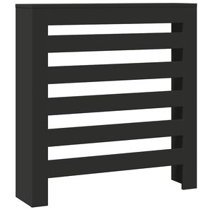 vidaXL Капак за радиатор, черен, 78x20x82 см, инженерно дърво