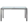 vidaXL Градинска маса, сива, 150x90x75 cм, полиратан