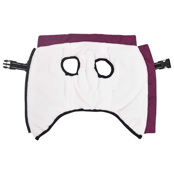 vidaXL Кучешко палто с колан Лилаво L36 Флийс и полиестер