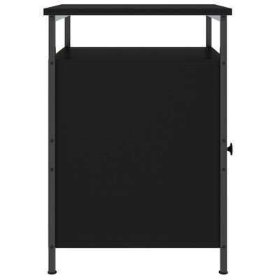 vidaXL Нощно шкафче, черно, 40x42x60 см, инженерно дърво