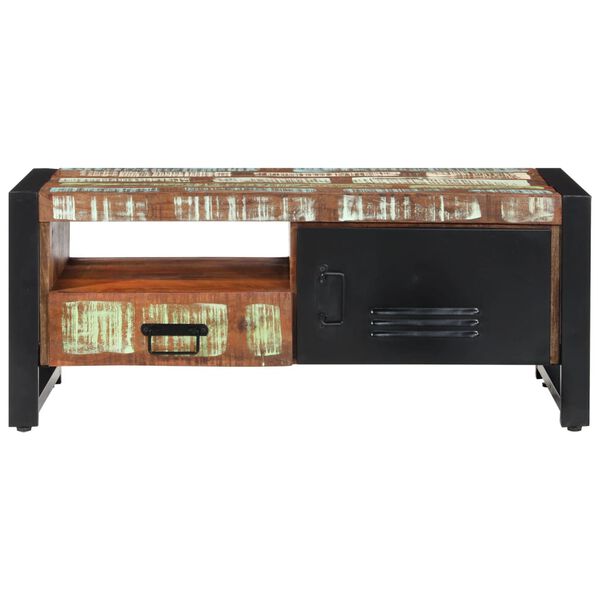 vidaXL Маса за кафе, 100x50x41 см, регенерирана дървесина масив