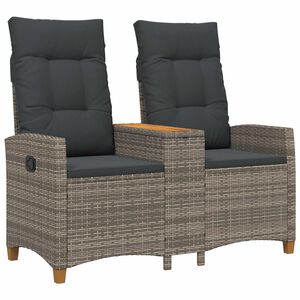 vidaXL Люлееща се пейка с маса 2 -Seater 126 x 65 x 112 см полиратан