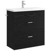 vidaXL Комплект мебели за баня Черен дъб 81 x 40 x 84,5 см