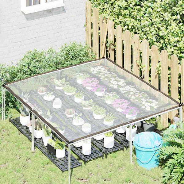 vidaXL Прозрачен брезент с капси 2x2 м, полиетилен