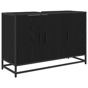 vidaXL Шкаф за баня Черния дъб 90 x 33 x 60 см Инженерна дървесина