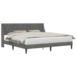 vidaXL Рамка за легло с таблото Тъмносиво 180 x 200 cm Кадифе