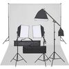 vidaXL Фотографски комплект за студио с комплект лампи и фон
