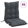vidaXL Възглавница за открито 6 бр. Антрацит 100 x 50 x 7 cm Няма