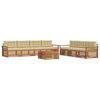 vidaXL Комплект дивани за открито 8 pcs Натурален и Бежов