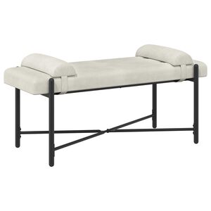vidaXL Пейка с копчета и възглавници Кремаво 110 x 40 x 46 cm Кадифе
