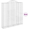 vidaXL Габионни кошници арка 14 бр 200x30x200/220см поцинковано желязо