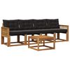 vidaXL Комплект дивани за открито 5 pcs Естествено и черно