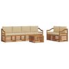 vidaXL Комплект дивани за открито 7 pcs Натурален и Бежов