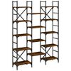 vidaXL Етажерка за книги опушен дъб 127,5x28,5x172,5см инженерно дърво