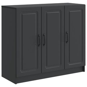 vidaXL Служебен шкаф Черно 89 x 34,5 x 77 см Инженерна дървесина