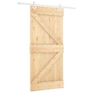 vidaXL Преплъзваща се врата Естествено и бяло 100 x 210 cm